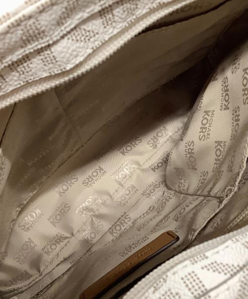 MICHAEL KORS（マイケルコース）MICHAEL KORS (マイケルコース) ショルダーバッグ ホワイト×ブラウンの古着・服飾アイテム