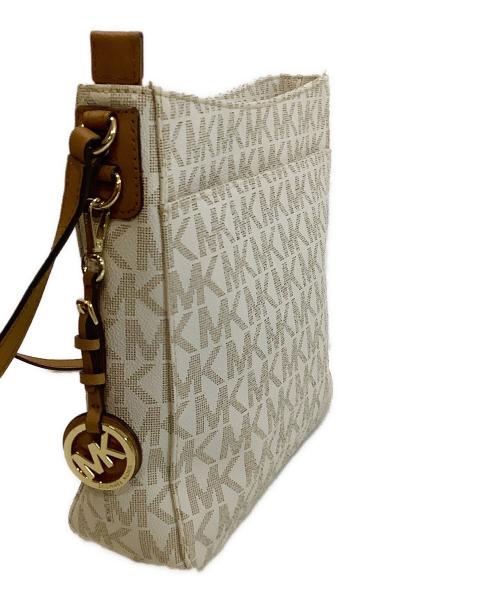 MICHAEL KORS（マイケルコース）MICHAEL KORS (マイケルコース) ショルダーバッグ ホワイト×ブラウンの古着・服飾アイテム