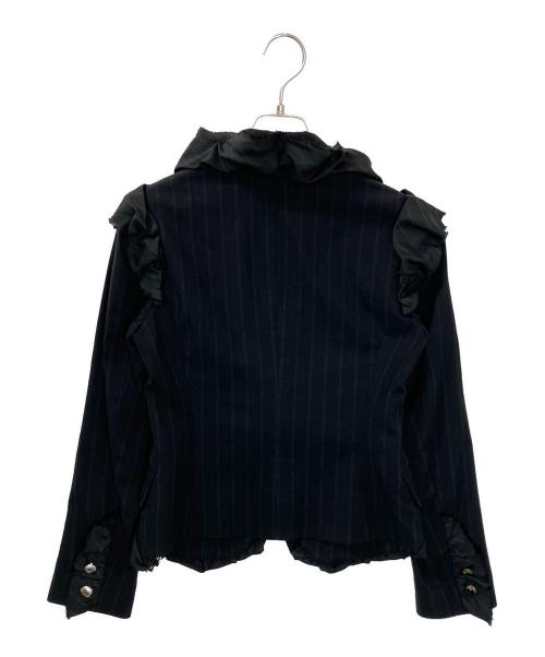 ISSEY MIYAKE（イッセイミヤケ）ISSEY MIYAKE (イッセイミヤケ) IM53FD506　ストライプジャケット ブラック サイズ:1の古着・服飾アイテム