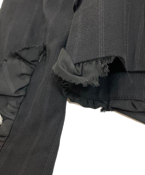 ISSEY MIYAKE（イッセイミヤケ）ISSEY MIYAKE (イッセイミヤケ) IM53FD506　ストライプジャケット ブラック サイズ:1の古着・服飾アイテム
