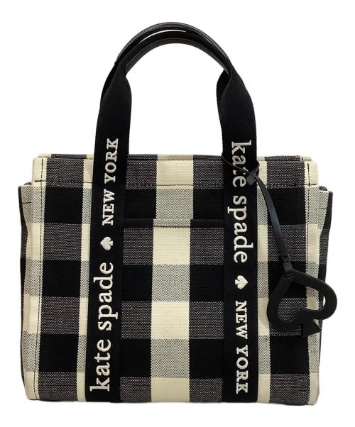 Kate Spade（ケイトスペード）Kate Spade (ケイトスペード) トートバッグ ホワイト×ブラックの古着・服飾アイテム