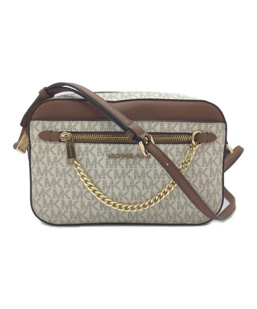 MICHAEL KORS（マイケルコース）MICHAEL KORS (マイケルコース) ショルダーバッグ ホワイト×ブラウンの古着・服飾アイテム