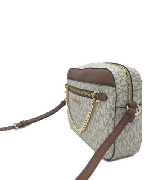 MICHAEL KORS（マイケルコース）MICHAEL KORS (マイケルコース) ショルダーバッグ ホワイト×ブラウンの古着・服飾アイテム