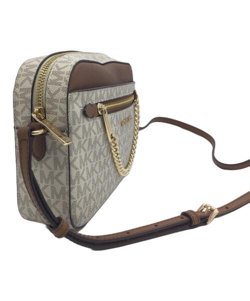 MICHAEL KORS（マイケルコース）MICHAEL KORS (マイケルコース) ショルダーバッグ ホワイト×ブラウンの古着・服飾アイテム