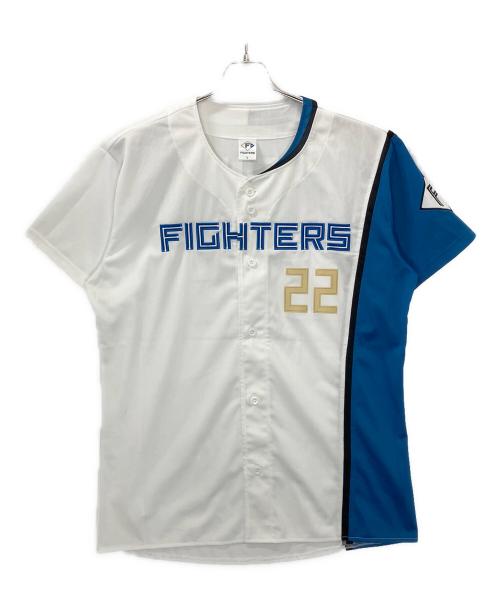 北海道日本ハムファイターズ（ホッカイドウニッポンハムファイターズ）北海道日本ハムファイターズ (ホッカイドウニッポンハムファイターズ) 野球ユニフォーム ホワイト×ブルー サイズ:Lの古着・服飾アイテム