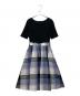 BLUE LABEL CRESTBRIDGE (ブルーレーベルクレストブリッジ) 55J80-579-23　半袖ワンピース ネイビー×パープル サイズ:38：5000円