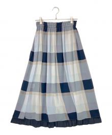 BLUE LABEL CRESTBRIDGE（ブルーレーベルクレストブリッジ）の古着「55S04-518-29　スカート」｜グレー×ネイビー