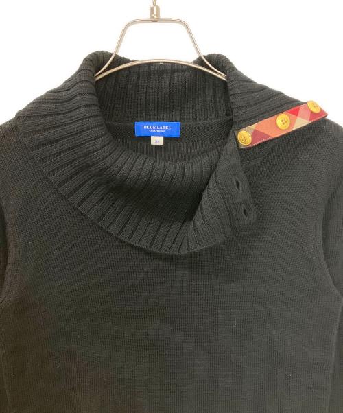 BLUE LABEL CRESTBRIDGE（ブルーレーベルクレストブリッジ）BLUE LABEL CRESTBRIDGE (ブルーレーベルクレストブリッジ) 55N07-465-09　薄手ニット ブラック サイズ:38の古着・服飾アイテム