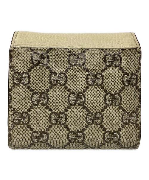 GUCCI（グッチ）GUCCI (グッチ) 3つ折り財布 ベージュ×グレーの古着・服飾アイテム
