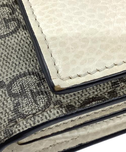 GUCCI（グッチ）GUCCI (グッチ) 3つ折り財布 ベージュ×グレーの古着・服飾アイテム