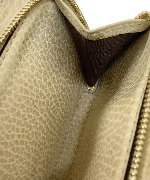 GUCCI（グッチ）GUCCI (グッチ) 3つ折り財布 ベージュ×グレーの古着・服飾アイテム