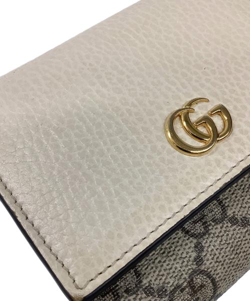 GUCCI（グッチ）GUCCI (グッチ) 3つ折り財布 ベージュ×グレーの古着・服飾アイテム