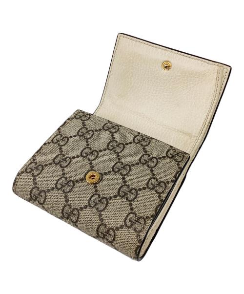 GUCCI（グッチ）GUCCI (グッチ) 3つ折り財布 ベージュ×グレーの古着・服飾アイテム