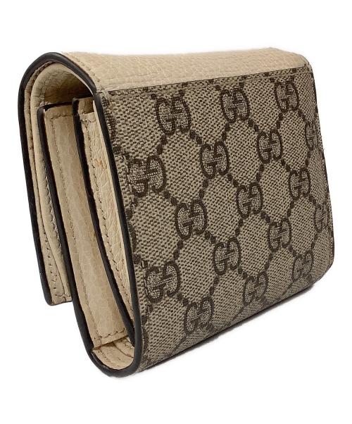 GUCCI（グッチ）GUCCI (グッチ) 3つ折り財布 ベージュ×グレーの古着・服飾アイテム