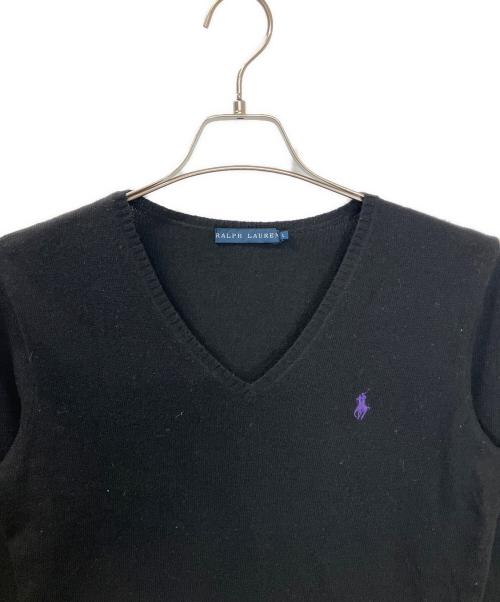 RALPH LAUREN（ラルフローレン）RALPH LAUREN (ラルフローレン) 薄手ニット ブラック サイズ:XLの古着・服飾アイテム