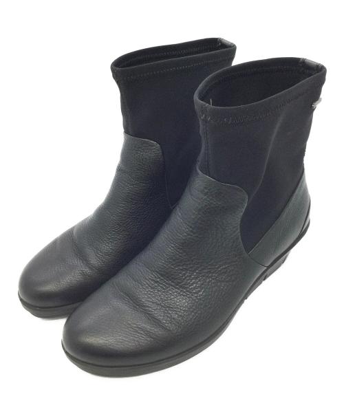ECCO（エコー）ECCO (エコー) ショートブーツ ブラック サイズ:EU37,US6、UK4.5、CN235(2)の古着・服飾アイテム