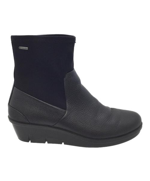 ECCO（エコー）ECCO (エコー) ショートブーツ ブラック サイズ:EU37,US6、UK4.5、CN235(2)の古着・服飾アイテム