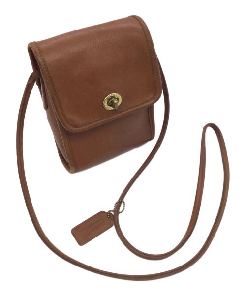 COACH（コーチ）COACH (コーチ) レザーショルダーポーチ ブラウンの古着・服飾アイテム