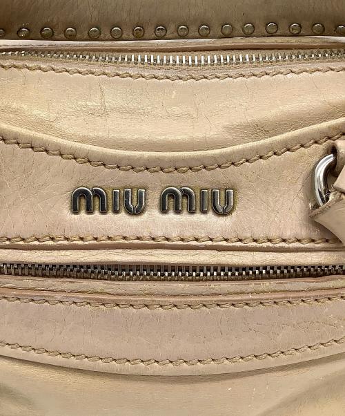 MIU MIU（ミュウミュウ）MIU MIU (ミュウミュウ) トートバッグ ベージュの古着・服飾アイテム