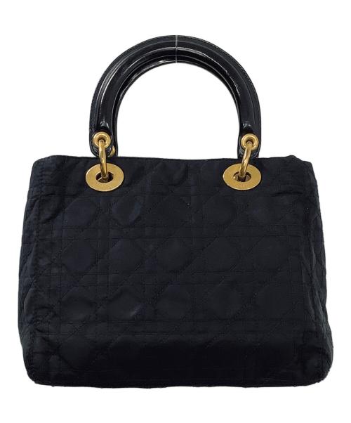 Christian Dior（クリスチャン ディオール）Christian Dior (クリスチャン ディオール) カナージュハンドバッグ ブラック×ゴールドの古着・服飾アイテム