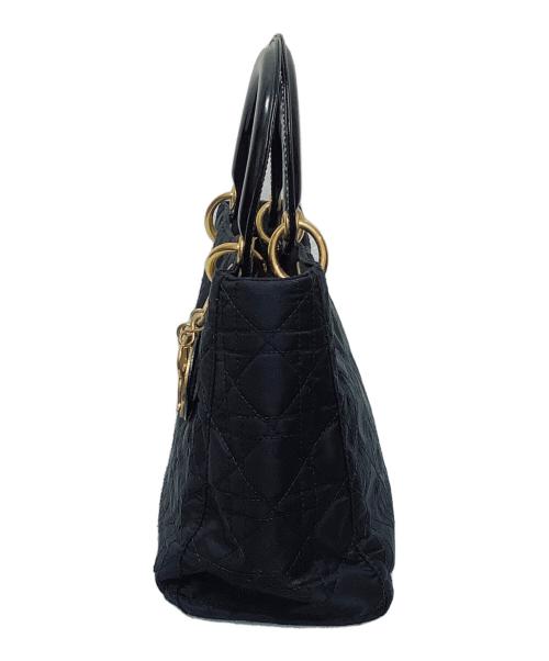 Christian Dior（クリスチャン ディオール）Christian Dior (クリスチャン ディオール) カナージュハンドバッグ ブラック×ゴールドの古着・服飾アイテム
