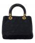 Christian Dior (クリスチャン ディオール) カナージュハンドバッグ ブラック×ゴールド：45000円