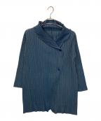 PLEATS PLEASEプリーツプリーズ）の古着「PP33-JA701 ショールカラージャケット」｜ブルー