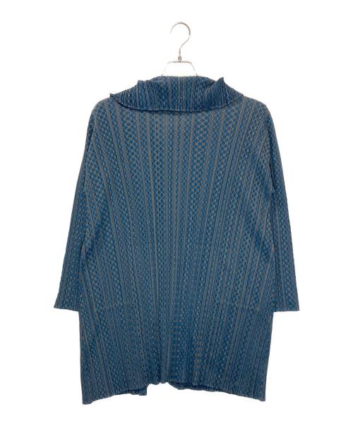 PLEATS PLEASE（プリーツプリーズ）PLEATS PLEASE (プリーツプリーズ) PP33-JA701 ショールカラージャケット ブルー サイズ:3の古着・服飾アイテム