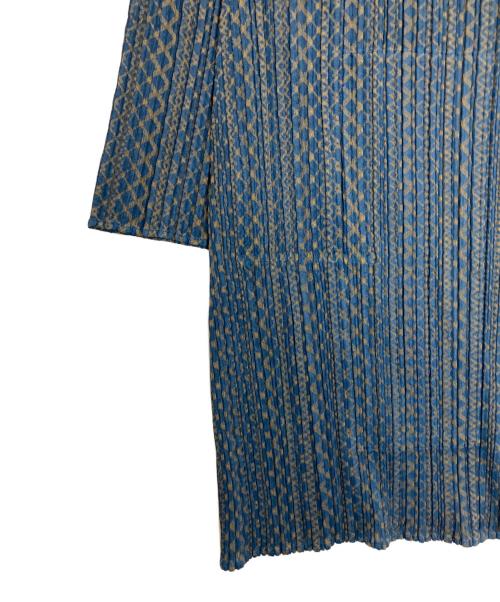 PLEATS PLEASE（プリーツプリーズ）PLEATS PLEASE (プリーツプリーズ) PP33-JA701 ショールカラージャケット ブルー サイズ:3の古着・服飾アイテム