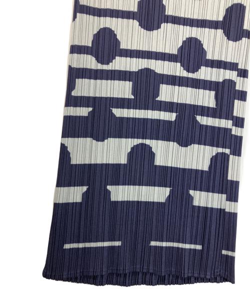 PLEATS PLEASE（プリーツプリーズ）PLEATS PLEASE (プリーツプリーズ) PP41-JF683　パンツ ライトブルー×ネイビー サイズ:4の古着・服飾アイテム