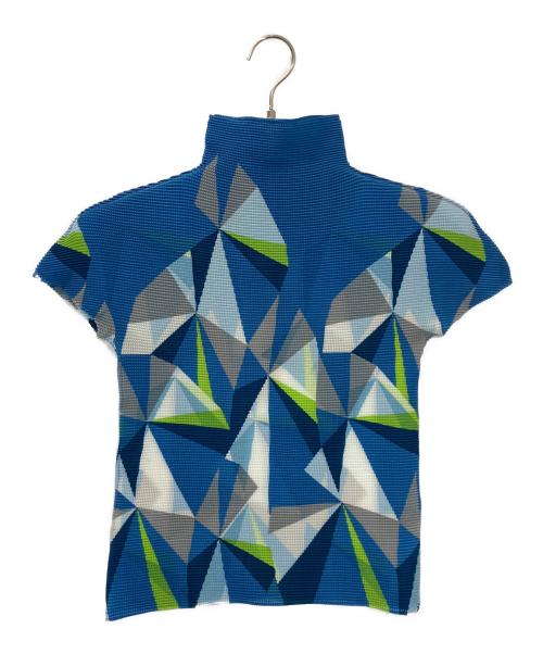 me ISSEY MIYAKE（ミーイッセイ ミヤケ）me ISSEY MIYAKE (ミーイッセイ ミヤケ) MI51FK195　半袖カットソー ブルー サイズ:記載無しの古着・服飾アイテム