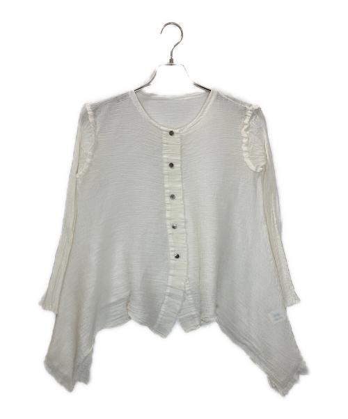 me ISSEY MIYAKE（ミーイッセイ ミヤケ）me ISSEY MIYAKE (ミーイッセイ ミヤケ) MI41FO442　薄手カーディガン ホワイト サイズ:記載無しの古着・服飾アイテム