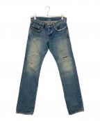 Hysteric Glamourヒステリックグラマー）の古着「0121AP05　ヴィンテージ加工スタッズデニムパンツ」｜インディゴ