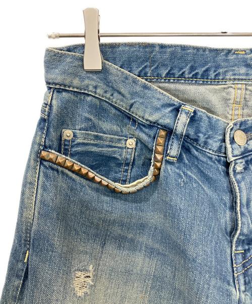 Hysteric Glamour（ヒステリックグラマー）Hysteric Glamour (ヒステリックグラマー) 0121AP05　ヴィンテージ加工スタッズデニムパンツ インディゴ サイズ:XSの古着・服飾アイテム