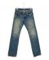 Hysteric Glamour（ヒステリックグラマー）の古着「0121AP05　ヴィンテージ加工スタッズデニムパンツ」｜インディゴ