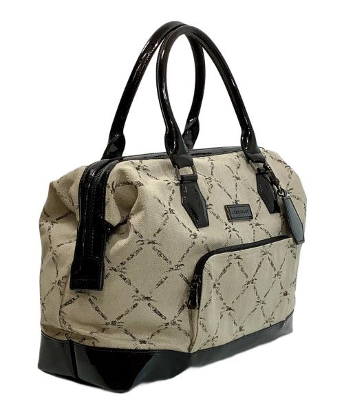 LONGCHAMP（ロンシャン）LONGCHAMP (ロンシャン) ボストンバッグ ベージュ×ブラックの古着・服飾アイテム
