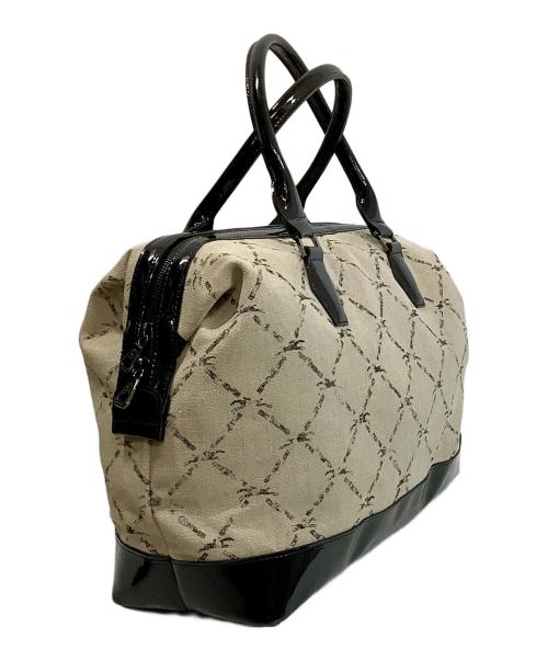 LONGCHAMP（ロンシャン）LONGCHAMP (ロンシャン) ボストンバッグ ベージュ×ブラックの古着・服飾アイテム