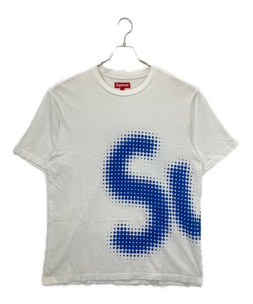 SUPREME（シュプリーム）SUPREME (シュプリーム) 半袖カットソー ホワイト×ブルー サイズ:Lの古着・服飾アイテム