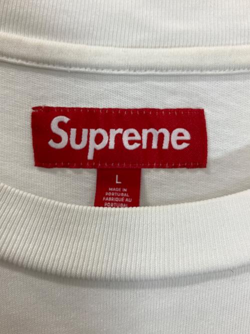 SUPREME（シュプリーム）SUPREME (シュプリーム) 半袖カットソー ホワイト×ブルー サイズ:Lの古着・服飾アイテム