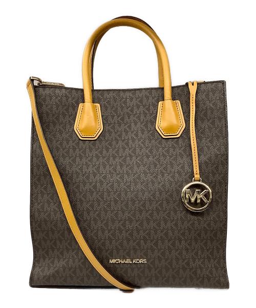 MICHAEL KORS（マイケルコース）MICHAEL KORS (マイケルコース) 2WAYバッグ ブラウン×マスタードの古着・服飾アイテム