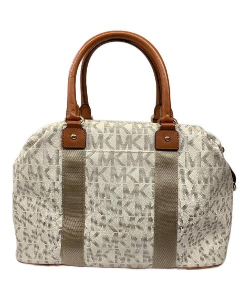 MICHAEL KORS（マイケルコース）MICHAEL KORS (マイケルコース) ボストンバッグ ホワイト×ブラウンの古着・服飾アイテム