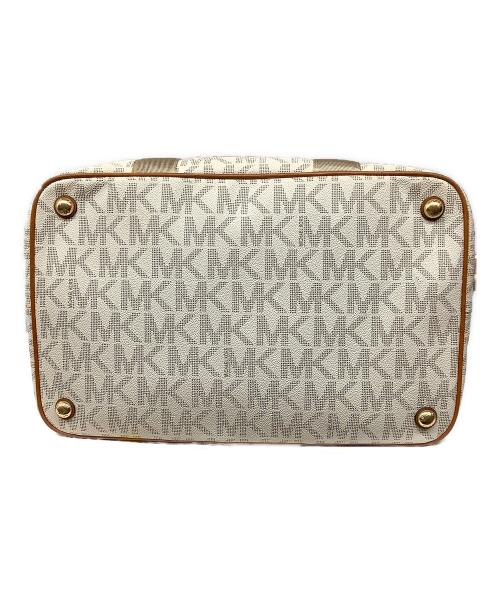 MICHAEL KORS（マイケルコース）MICHAEL KORS (マイケルコース) ボストンバッグ ホワイト×ブラウンの古着・服飾アイテム