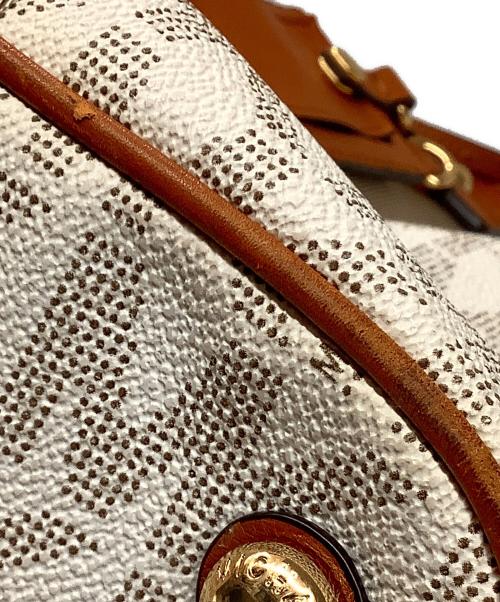 MICHAEL KORS（マイケルコース）MICHAEL KORS (マイケルコース) ボストンバッグ ホワイト×ブラウンの古着・服飾アイテム