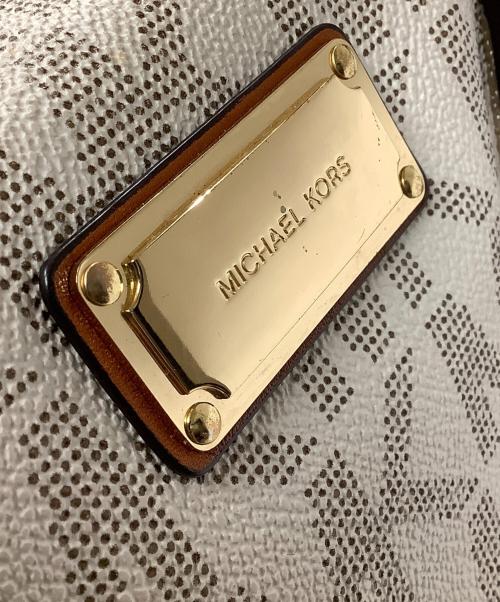 MICHAEL KORS（マイケルコース）MICHAEL KORS (マイケルコース) ボストンバッグ ホワイト×ブラウンの古着・服飾アイテム