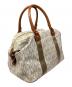 中古・古着 MICHAEL KORS (マイケルコース) ボストンバッグ ホワイト×ブラウン：7000円