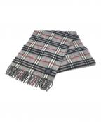 BURBERRY LONDONバーバリーロンドン）の古着「ウールマフラー」｜グレー×ブラック