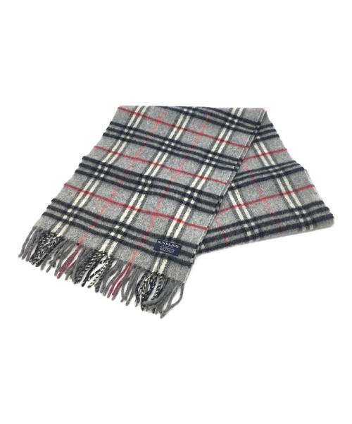 BURBERRY LONDON（バーバリーロンドン）BURBERRY LONDON (バーバリーロンドン) ウールマフラー グレー×ブラックの古着・服飾アイテム