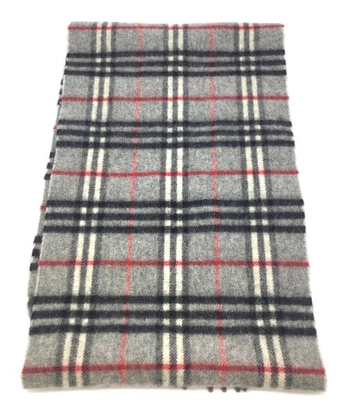 BURBERRY LONDON（バーバリーロンドン）BURBERRY LONDON (バーバリーロンドン) ウールマフラー グレー×ブラックの古着・服飾アイテム