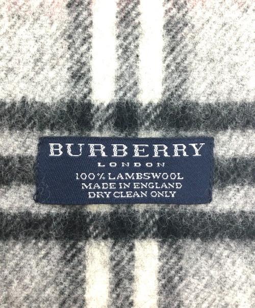 BURBERRY LONDON（バーバリーロンドン）BURBERRY LONDON (バーバリーロンドン) ウールマフラー グレー×ブラックの古着・服飾アイテム