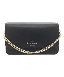 Kate Spade（ケイトスペード）の古着「チェーンショルダーバッグ　レザーストラップ欠品」｜ブラック×ゴールド